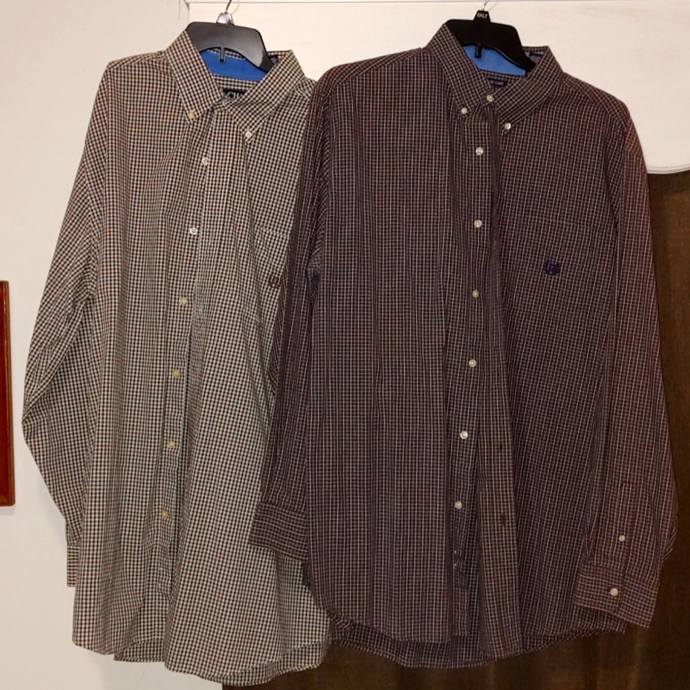 Chaps Men's Dress Shirts 2 Long Sleeve 2XLT Button down